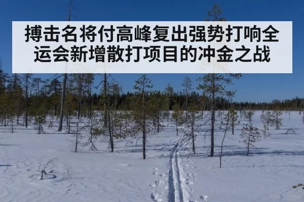 搏击名将付高峰复出强势打响全运会新增散打项目的冲金之战